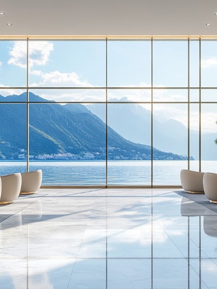 Elegant contact and reception lounge of premium Sochi property management